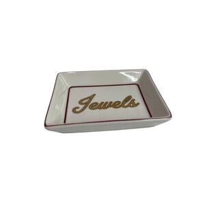 I Godinger & Co Jewels White Trinket Dish Jewelry Holder 4.25 x‎ 5.5 Inches